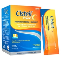 Cisteil Imuno C 600mg 10 Envelopes 3G Acetilcisteína+Vitamina C Geolab Outros