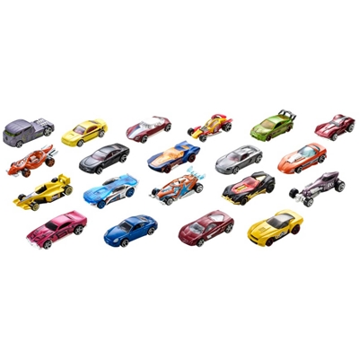 Carro Mattel Hot Wheels Die Cast Basics Pacote 20 Carros Escala 1:64 H7045
