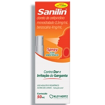 Sanilin 0,5+4mg/mL  Spray 50mL Solução Oral  Sabor Mel E Limão  Kley Hertz