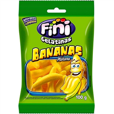 Balas de Gelatina Fini Sabor Banana 100g