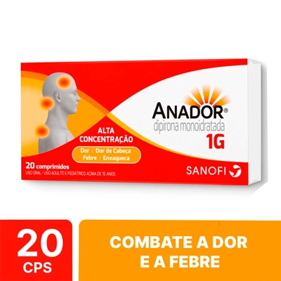 Anador 1g 20 Comprimidos Sanofi