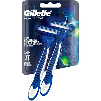 Aparelho Gillette Corpo Descartável 2 Unidades