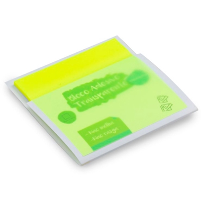 Bloco Adesivo Maxprint Clearnote Neon Transparente 76x76mm Amarelo 744891