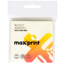Bloco Adesivo Maxprint Pastel Colors 76x76mm 4 Cores Variadas 74000132