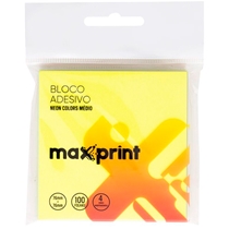 Bloco Adesivo Maxprint Neon Colors 76x76mm 4 Cores Variadas 74000131