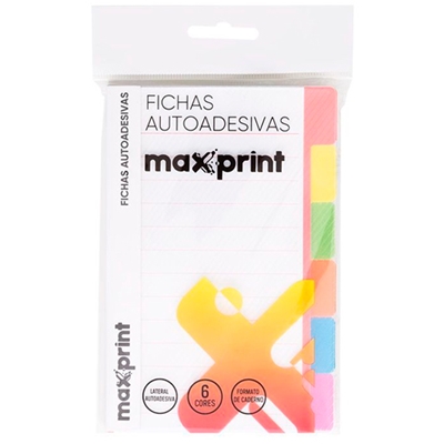 Fichas Pautadas Maxprint Autoadesivas 60 Folhas 6 Cores 74000128