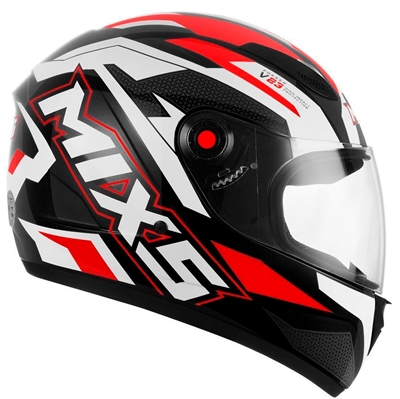 Capacete Pro Tork Mixs Fokker V23 Preto E Vermelho Brilhante 58