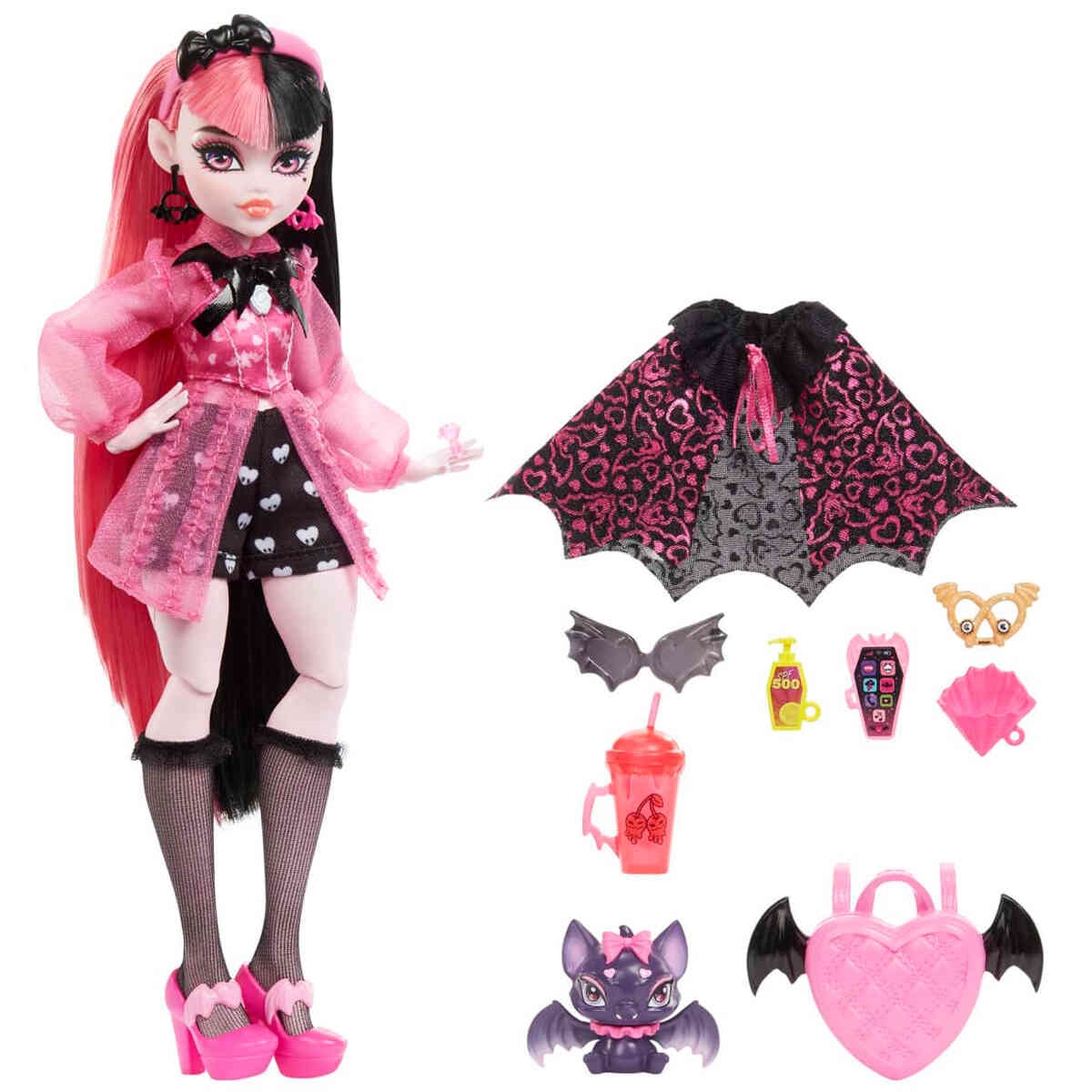 Conjunto de bonecas e moda Monster High, Draculaura com armário de