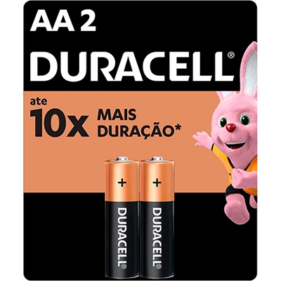 Pilha Alcalina AA Pequena Duracell 2 unidades