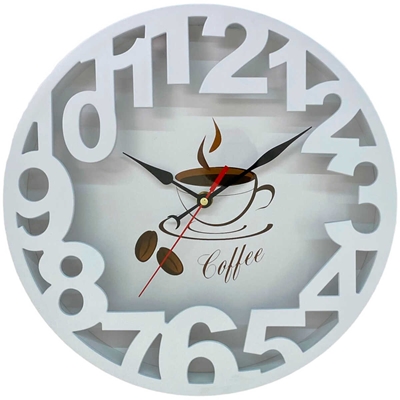 Relógio De Parede Noritex Coffee Branco 423-280497