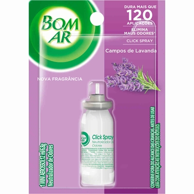 Refil Para Click Spray Bom Ar Campos de Lavanda 12ml