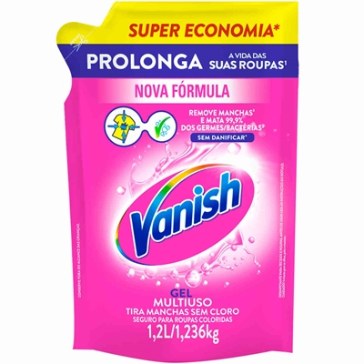 Tira-Manchas em Gel Vanish Multiuso Roupas Coloridas Refil 1,2L