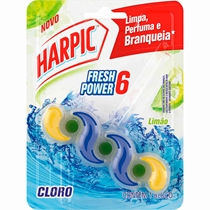 Bloco Sanitário Harpic Fresh Power6 Cloro 35g