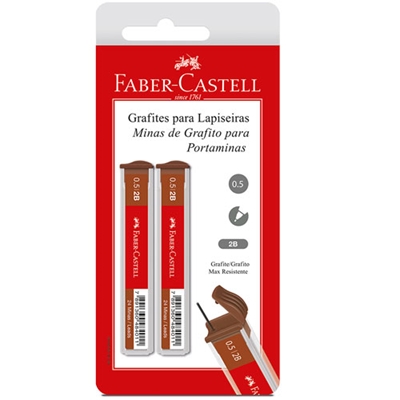 Grafite Faber-Castell Polymer 0.5mm 2B Com 2 Tubos