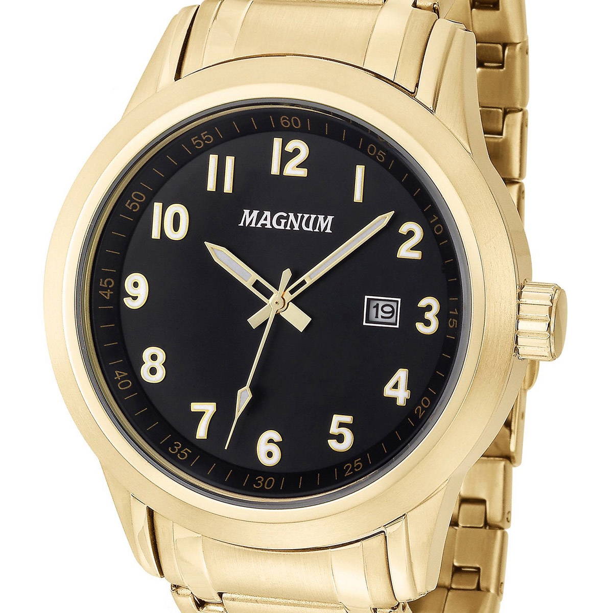Relógio Magnum MG28649D Prata/Dourado - Compre Agora