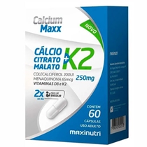 Calcium Maxx Cálcio Citrato Malato +K2 60 Cápsulas Maxinutri