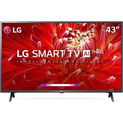 Smart TV LED 43" LG FHD Wifi Bluetooth HDR Inteligência Artificial THINQAI 43LM6370PSB