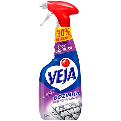 Limpador Veja Cozinha Desengordurante Lavanda Spray 500ml Promo 30%