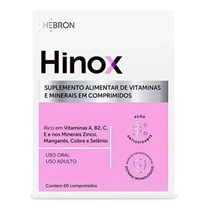 Hinox 60 Comprimidos Suplemento Vitaminico Mineral Hebron