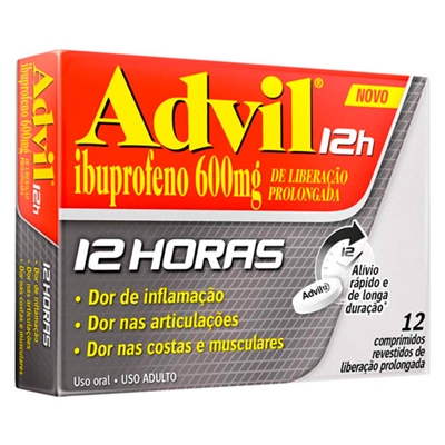 Advil 12h 600mg 12 Comprimidos Revestidos De Liberação Prolongada Haleon