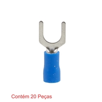 Terminal Forquilha Pré-Isolado Para Fios e Cabos de 1,5 à 2,5mm² Azul 20 Peças - Sforplast (MP)