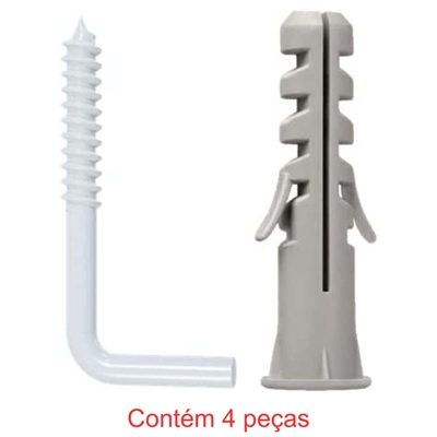 Bucha Nylon SF Com Aba + Escápula Branca 5mm 4 Peças - Sforplast (MP)