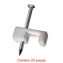 Fixa Fio 10/12 Até 4mm + Prego 1,8x25mm Branco 20 Peças - Sforplast (MP)