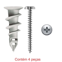 Bucha Dryfix 6mm + Parafuso Auto Atarraxante Panela Fenda Philips 3,9x32mm 4 Peças - Sforplast (MP)
