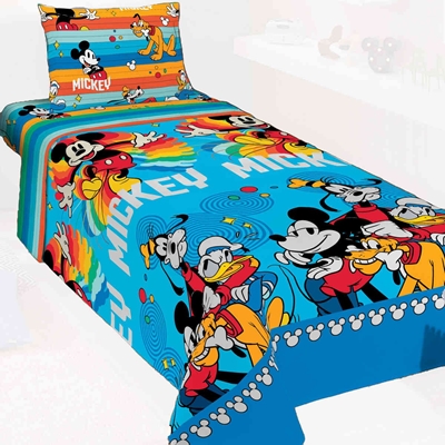 Jogo de Cama Infantil Mickey 3 Peças Lepper (2 Lençois e 1 Fronha)