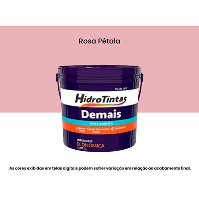 Tinta Acrílica Hidrotintas Econômica Fosca 3L Demais Rosa Pétala (MP)