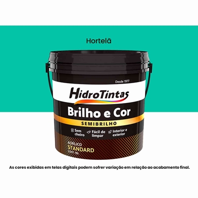 Tinta Acrílica Hidrotintas Standard Semibrilho 15L Brilho e Cor Hortelã (MP)