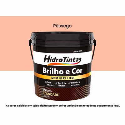 Tinta Acrílica Hidrotintas Standard Semibrilho 15L Brilho e Cor Pêssego (MP)