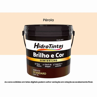 Tinta Acrílica Hidrotintas Standard Semibrilho 15L Brilho e Cor Pérola (MP)