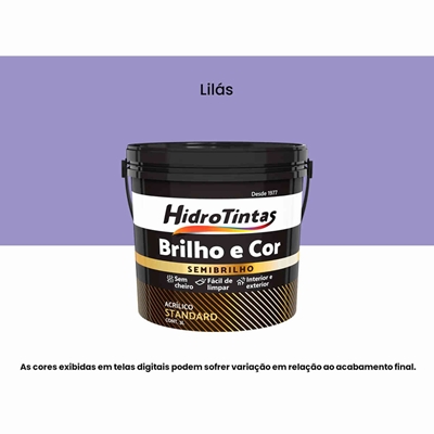 Tinta Acrílica Hidrotintas Standard Semibrilho 3L Brilho e Cor Lilás (MP)