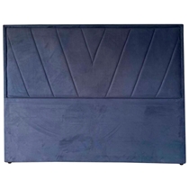 Cabeceira Casal Marjom Diva Velveten Azul 1,40x1,45x0,08cm (MP)