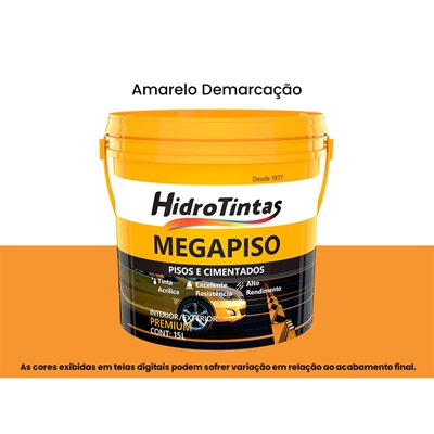 Tinta Acrílica Hidrotintas Premium Fosco 15L Megapiso Amarelo (MP)