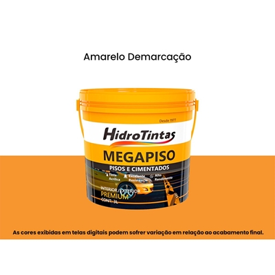 Tinta Acrílica Hidrotintas Premium Fosco 3L Megapiso Amarelo (MP)