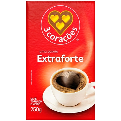 Café 3 Corações Torrado e Moído Extra Forte 250g