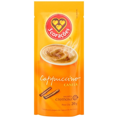 Cappuccino 3 Corações Canela Sachê 20g