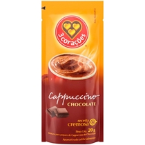 Cappuccino 3 Corações Chocolate Sachê 20g