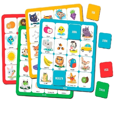 Jogo Educativo Bingo Letras C/ 32 Palavras Infantil