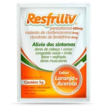 Resfriliv 400+4+4mg 1 Envelope Sabor Laranja e Acerola Geolab