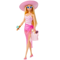 Kit Boneca Barbie Moda Praia + 5 Roupas E Acessórios Mattel