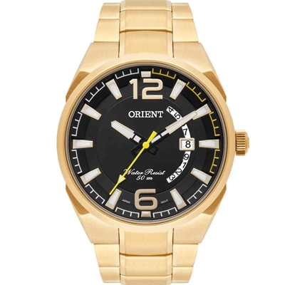 Relógio Masculino Orient Calendário Dourado MGSS1159 P2KX