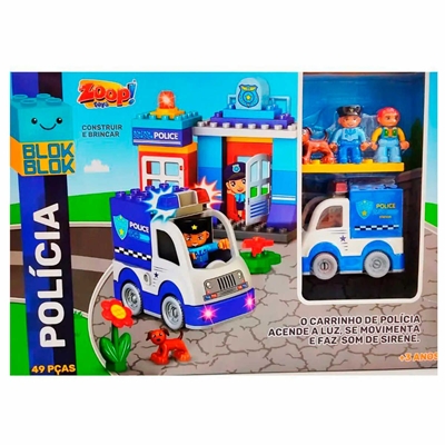 Bloco De Montar Zoop Toys 49 Peças Polícia (MP)