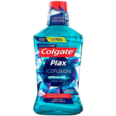 Enxaguante Antisséptico Bucal Colgate Plax Ice Fusion Leve 500ml Pague 350ml