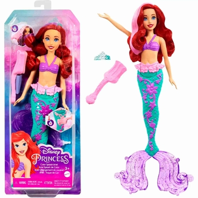 Boneca Mattel Princesa Ariel Cabelo Toque De Cor HLW00