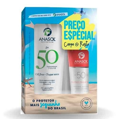 Kit Protetor Solar Anasol Corporal FPS 50 200g E Facial FPS 50 60g