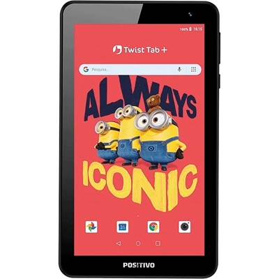 Tablet Positivo Twist Kids Minions 64GB 2GB RAM Tela 7" Camera Frontal 2MP Preto