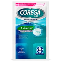 Corega Tabs Pastilhas Para Limpeza De Dentadura  6 Unidades